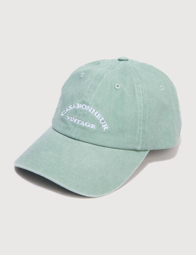 Casquette en coton vert pastel femme