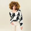 Pull manches longues r&eacute;vesible noir femme
