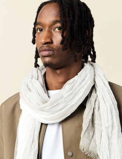 Foulard effet froissé vert kaki homme
