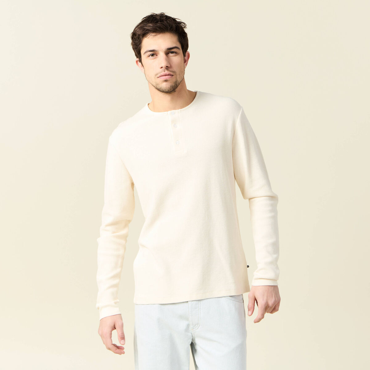 T-shirt manches longues ecru homme