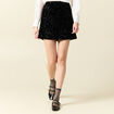 Jupe droite velours sequins noir femme