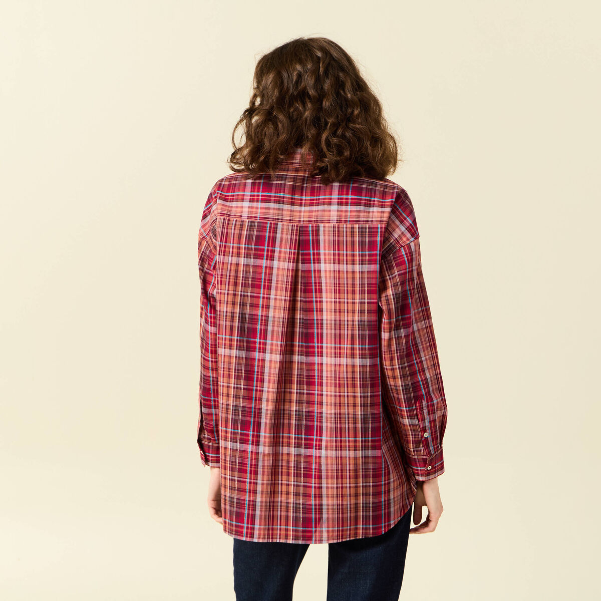 Blouse manches longues prune femme
