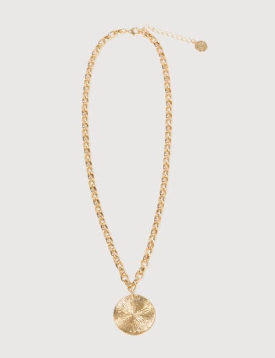 Collier avec cha&icirc;ne couleur or femme