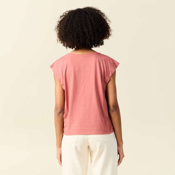 t shirt manches courtes rouge fonce femme T-shirt manches courtes rouge foncé femme