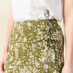 Jupe longue portefeuille vert olive femme