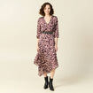 Robe longue évasée fluide marron femme