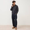 Polo manches longues noir homme