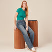 T-shirt manches courtes vert turquoise femme