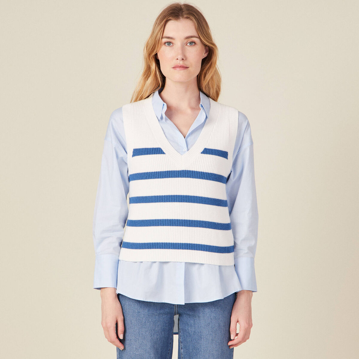 Pull éco-responsable ecru femme