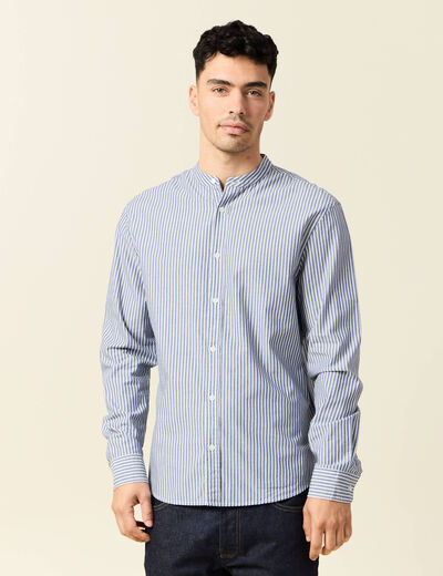 Chemise manches longues bleu marine homme