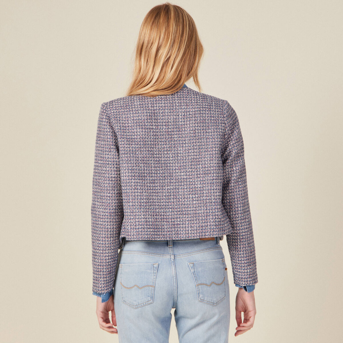 Veste droite éco-responsable bleu femme