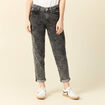 Jeans girlfriend 5 poches denim snow gris femme