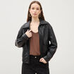 Blouson oversize manches longues noir femme