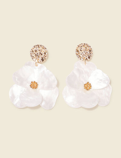 Boucles d'oreilles pendantes blanc femme