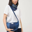 Sac bandouli&egrave;re en coton effet jeans denim brut femme