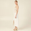 Pull asymétrique creme femme
