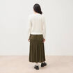 Pull droit col v manches longues ecru femme