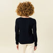 Pull à manches longues bleu marine femme