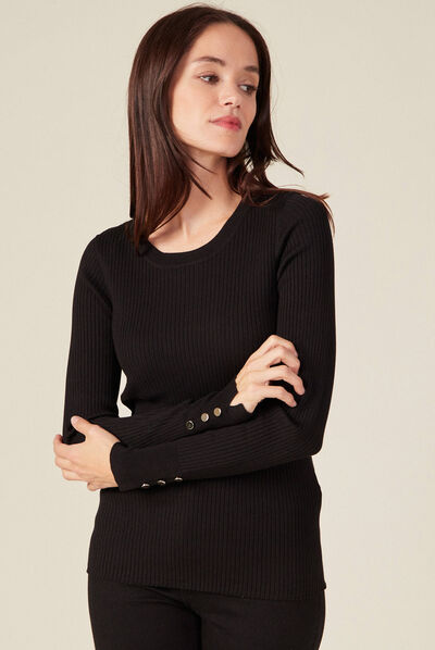Pull éco-responsable noir femme