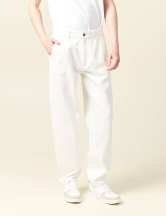 Jeans chino droit longueur 32 denim blanc homme