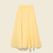 Jupe longue &eacute;vas&eacute;e en coton doubl&eacute;e jaune clair femme