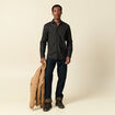 Chemise manches longues en coton noir homme
