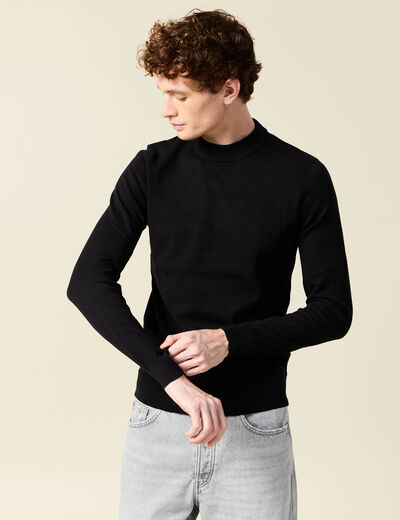 Pull manches longues noir homme
