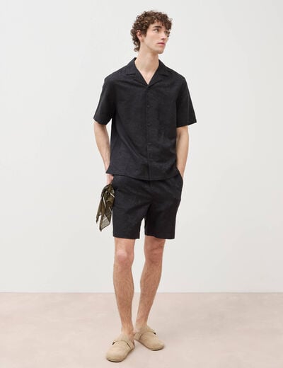 Bermuda coupe droite noir homme
