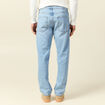 Jeans large longueur 32 en coton denim bleach homme