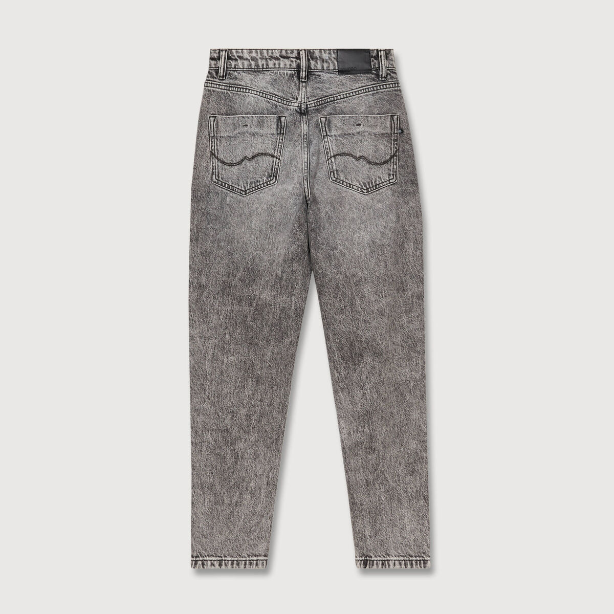 Jeans mom 7/8&egrave;me denim snow gris femme