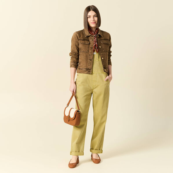Salopette en jean vert olive femme