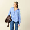 Blouse manches longues denim baby bleu femme
