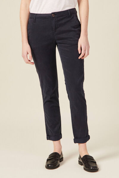 Pantalon chino Instinct bleu foncé femme