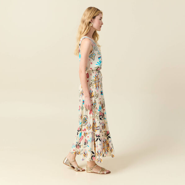 jupe longue evasee blanc femme Jupe longue évasée blanc femme