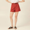 Short paperbag ceinturé rouge foncé femme