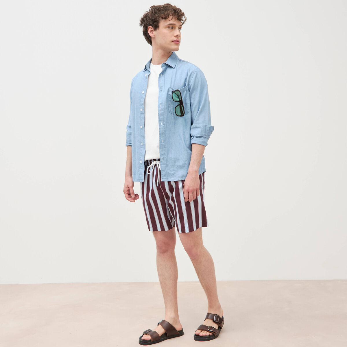 T-shirt en coton ecru homme