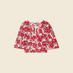 Blouse manches 3/4 rouge femme