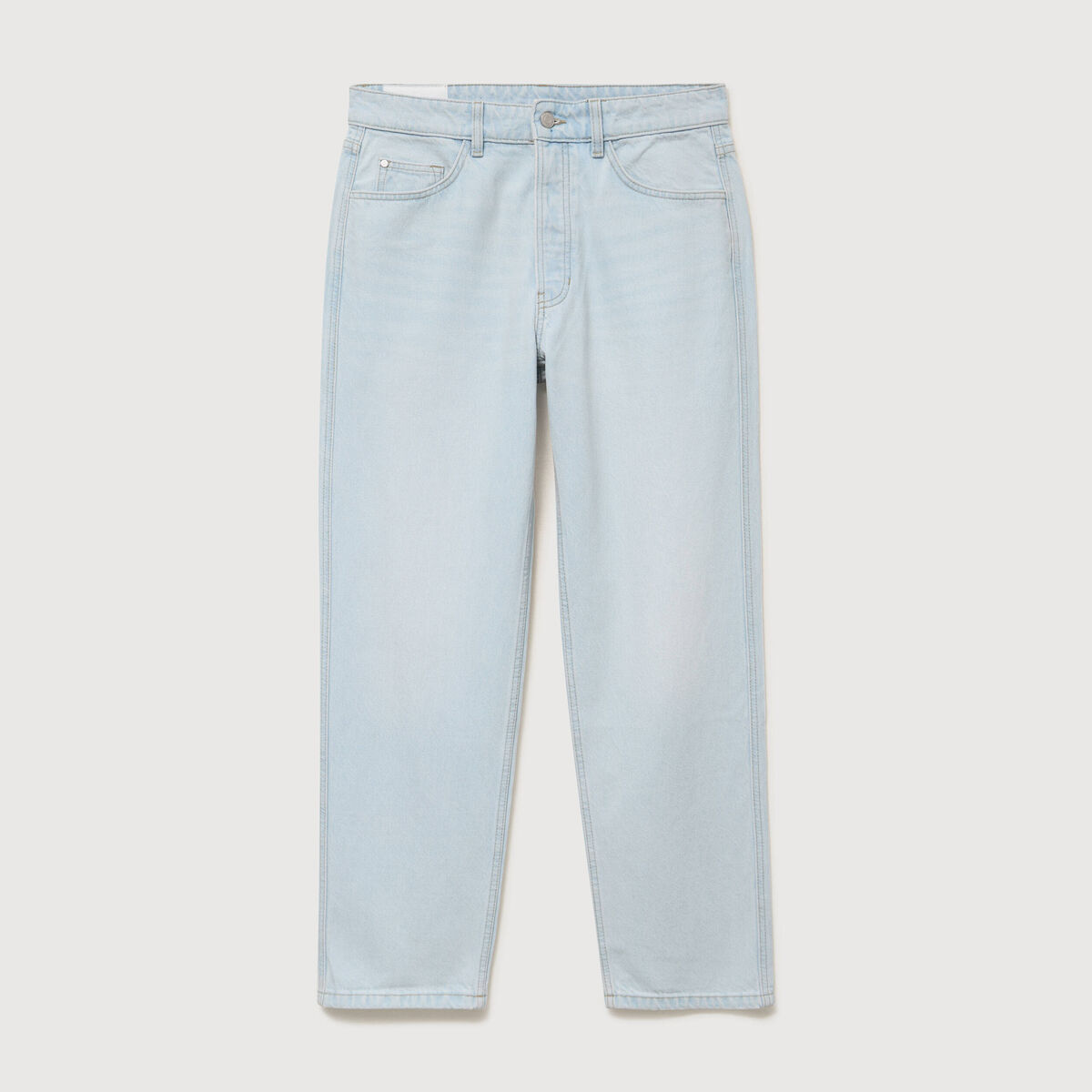 Jeans large longueur 32 en coton denim snow bleach homme