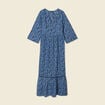 Robe longue droite bleu femme