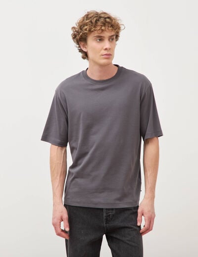 T-shirt manches courtes gris fonc&eacute; homme