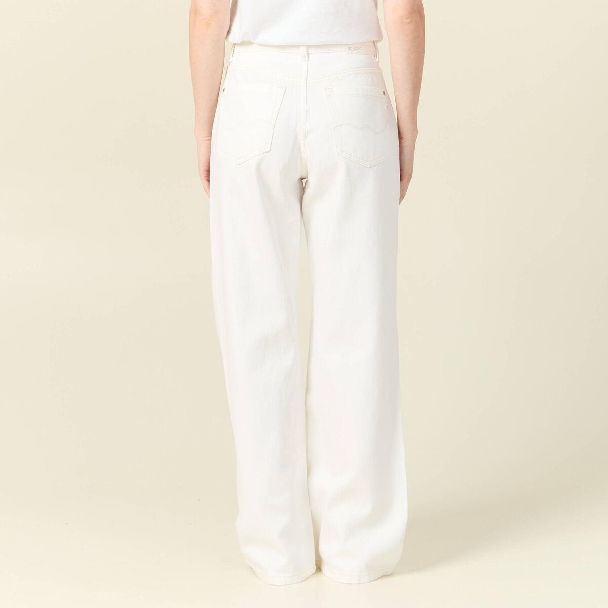 Jeans large éco-responsable denim blanc femme