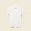 Polo col polo manches courtes en coton ecru homme