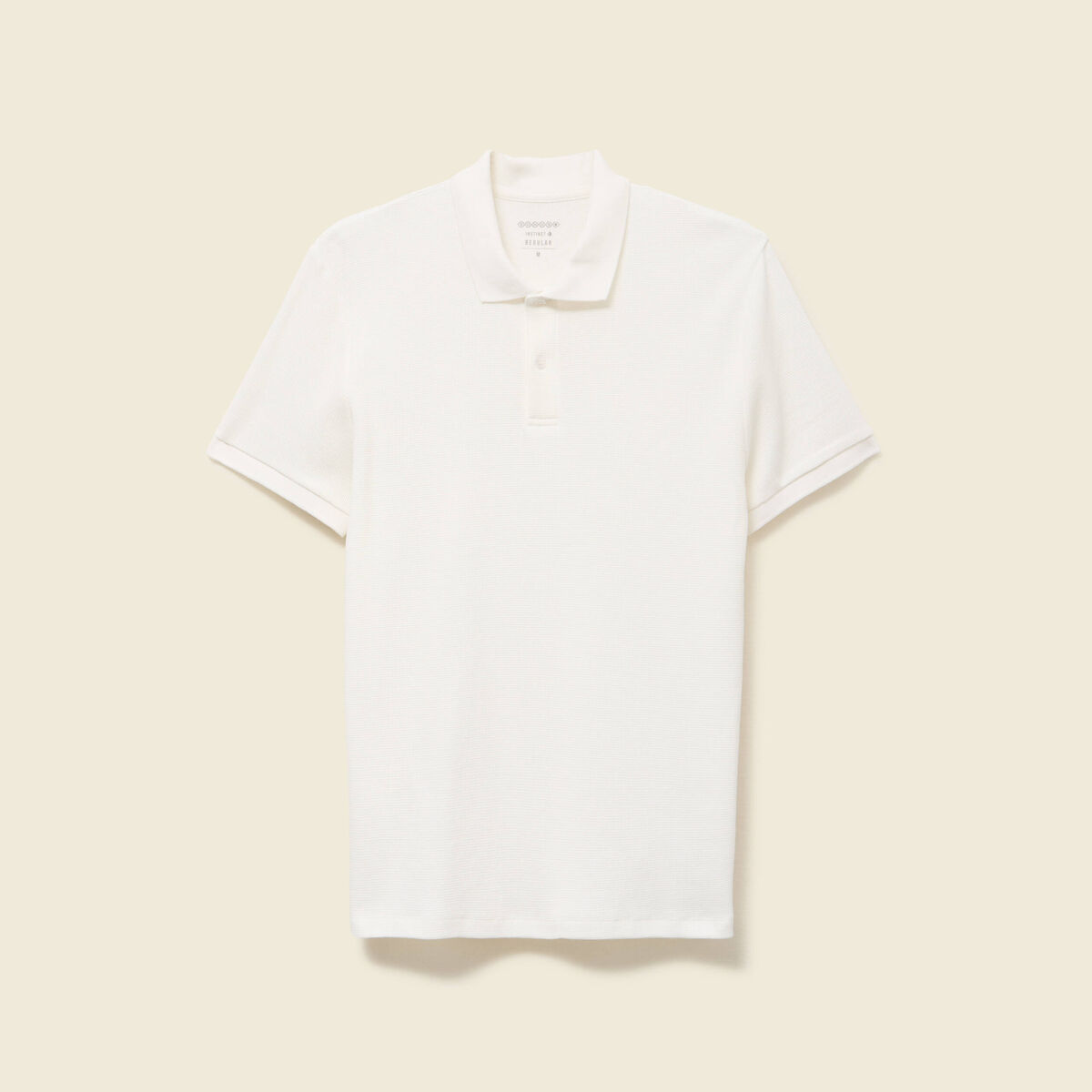 Polo col polo manches courtes en coton ecru homme