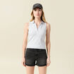 Polo sans manches gris femme