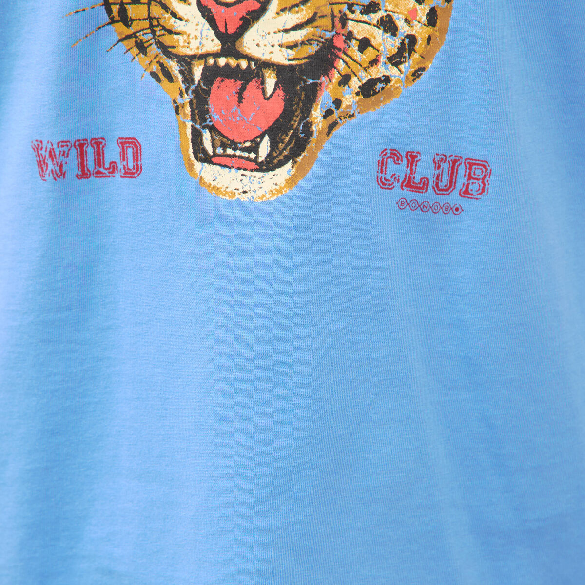 T-shirt droit col rond manches courtes bleu clair femme