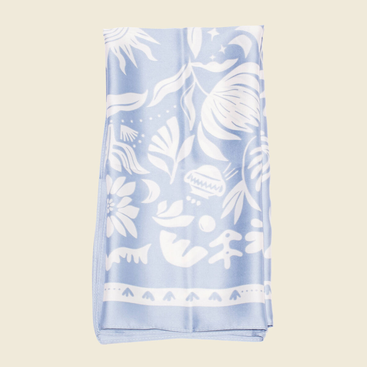 Foulard satin bleu clair femme