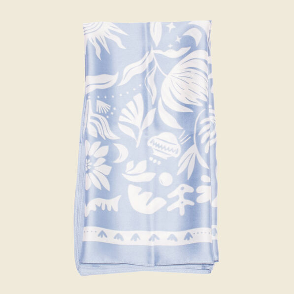 Foulard satin bleu clair femme