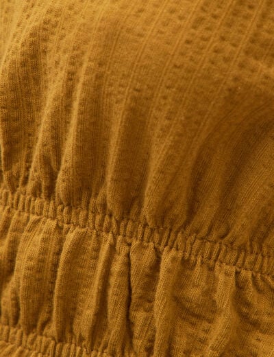 D&eacute;bardeur col v n&oelig;uds en coton vert olive femme