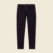 Jeans skinny zippé denim noir femme