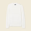 Pull manches longues boutons ecru homme